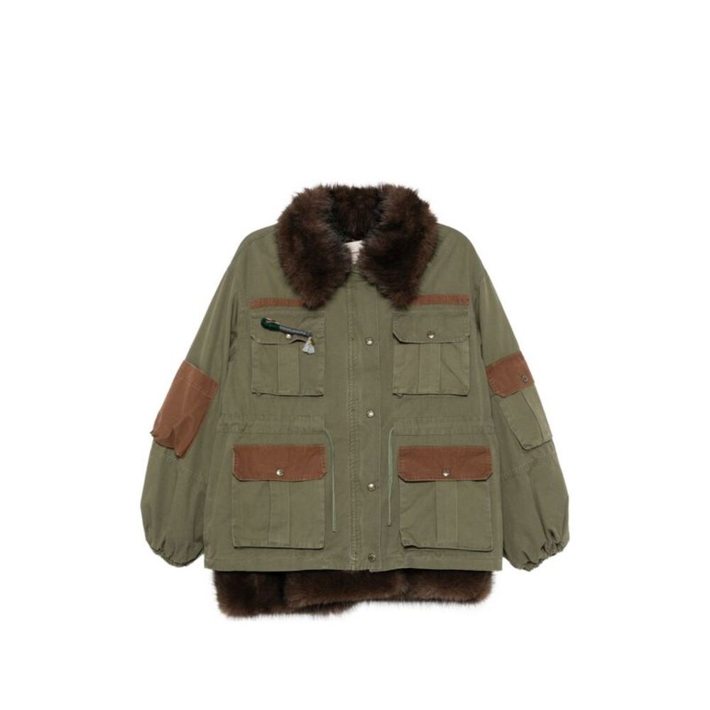 Front Street 8 Women Faux Fur Detail Cotton Parka Coat